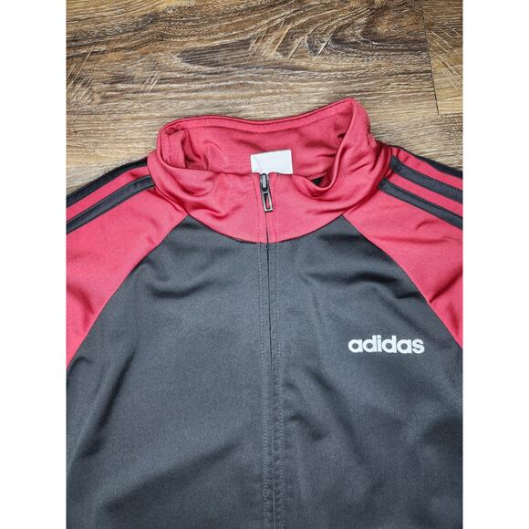 Adidas Track Jacket Medium Black/Red Three Stripe Full Zip AV1008 Clima - Picture 5 of 12